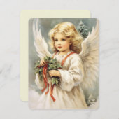 noël carte de beauté vintage angel (Devant / Derrière)