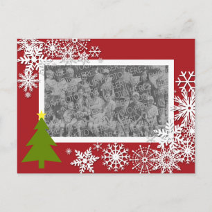 Noël Carte photo de vacances avec Snowflakes & Tre
