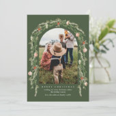 Noël Carte photo de verdure botanique et florale (Debout devant)