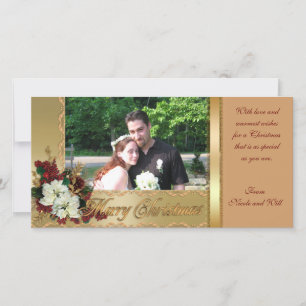 Noël Carte photo poinsettias