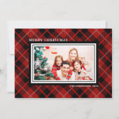 Noël | Carte photo rouge et noir de vacances (Devant)