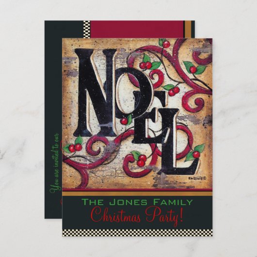 Noël ~ Carte postale / Invitation (Devant / Derrière)