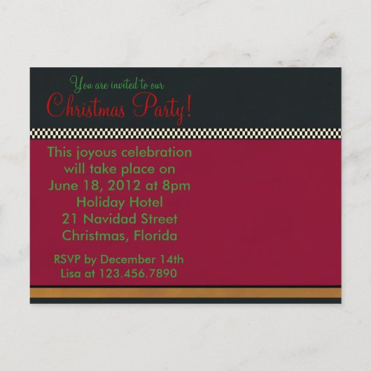 Noël ~ Carte postale / Invitation (Dos)