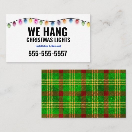 Noël Cartes de visite de l'installation (Devant / Derrière)