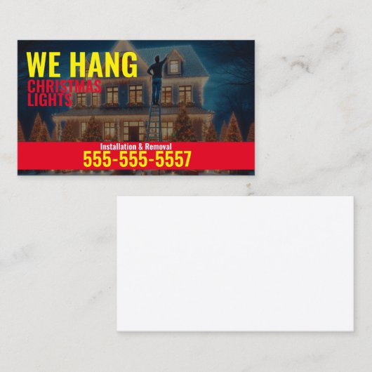 Noël Cartes de visite de l'installation (Devant / Derrière)