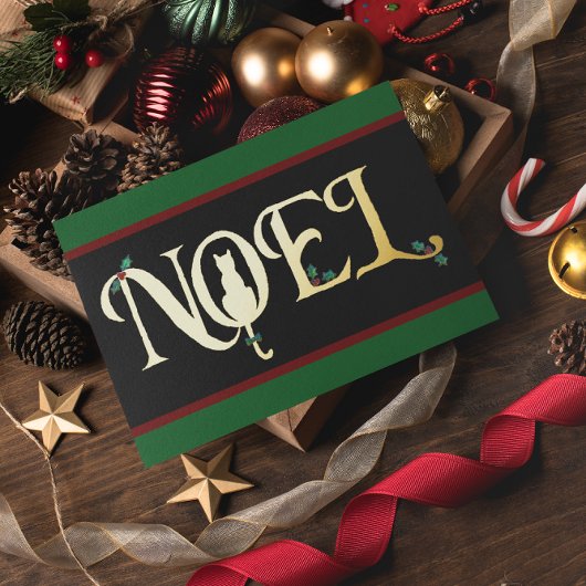 Noel Cat Christmas Foil Carte de vacances