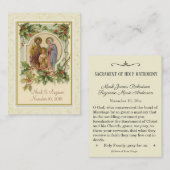 Noël catholique épousant la carte sainte de (Devant / Derrière)