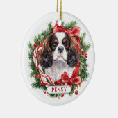 Noël Cavalier King Charles Dog Ornement (Droite)