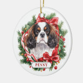 Noël Cavalier King Charles Dog Ornement (Gauche)