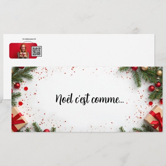Noel c'est comme... Carte à QR code surprise (Voorkant / Achterkant)