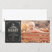 Noël Chalkboard Baby Faire-part Carte photo (Devant / Derrière)