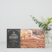 Noël Chalkboard Baby Faire-part Carte photo (Debout devant)