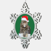 Noël Chat Humbug Pewing-Flake Ornement (Vue impression)