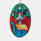 Noël Chat Kitty En Ornement Cadeau (Gauche)