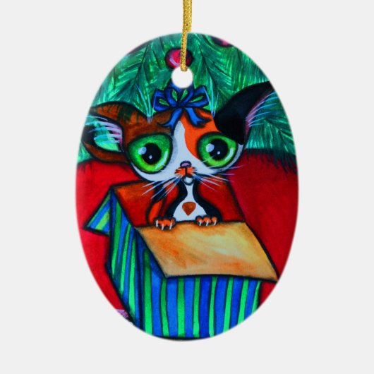 Noël Chat Kitty En Ornement Cadeau (Devant)