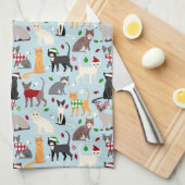 Noël Chats Serviette de cuisine (Quart Plié)