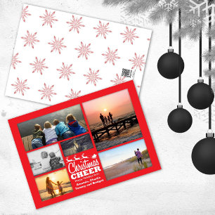Noël Cheer Père Noël Red Holiday Carte photo