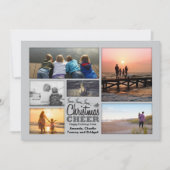 Noël Cheer Père Noël Silver Carte photo de vacance (Devant)