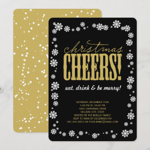 Noël Cheers Snowflakes Fête Invitation