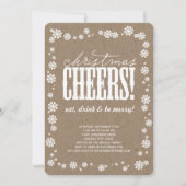 Noël Cheers Snowflakes Fête Invitation (Devant)