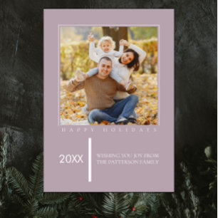 Noël chic minimaliste Carte photo rose