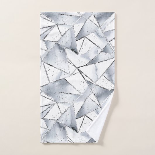 Noël Chic Silver White Triangles (Serviette à main)
