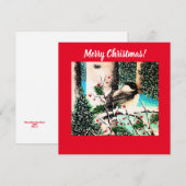 Noël Chickadee Chatter Red Invitation (Devant / Derrière)