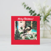 Noël Chickadee Chatter Red Invitation (Debout devant)
