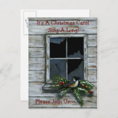 NOËL : CHICKADEE : INVITATION (Devant / Derrière)