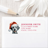 Noël Chien dalmate Retourner l'adresse Étiquettes (En situation)