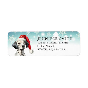 Noël Chien dalmate Retourner l'adresse Étiquettes