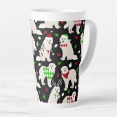 Noël Chiens des grandes Pyrénées Latte Mug (Angle droit)