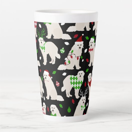 Noël Chiens des grandes Pyrénées Latte Mug (Devant)
