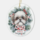 Noël Chih Tzu Chien Cercle en céramique ornement (Gauche)