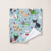 Noël Chihuahua All Coats Serviettes de bain ensemb (Gant de toilette)