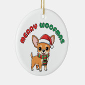Noël Chihuahua Ornement : Joyeux Woofmas (Droite)