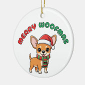 Noël Chihuahua Ornement : Joyeux Woofmas (Gauche)