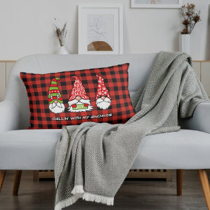 Noël Chillin' Avec Mes Gnomies Lance Oreiller