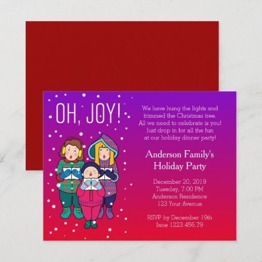 Noël Chorale Invitation à la fête d'hiver (Devant / Derrière)