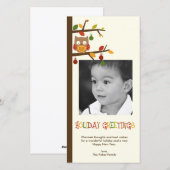 Noël Chouette Carte photo de vacances (Devant / Derrière)