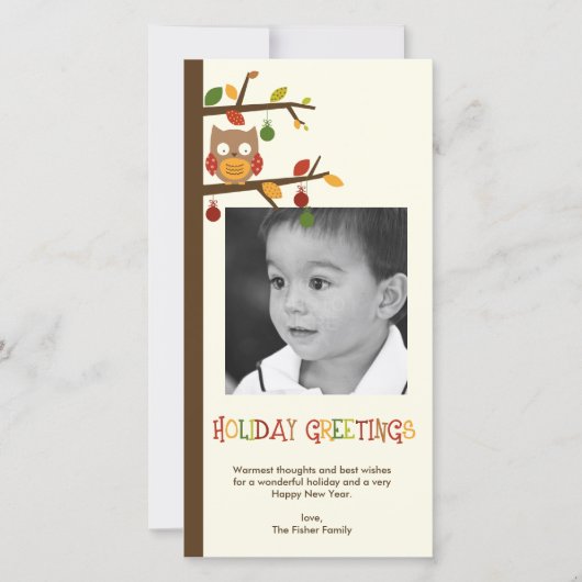 Noël Chouette Carte photo de vacances (Devant)