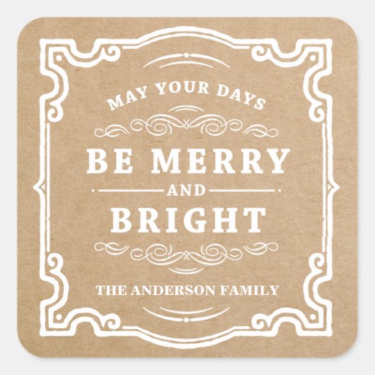 Noël classique | Étiquettes de l'étiquette cadeau (Devant)