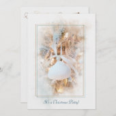 Noël Coastal thème fête invitation (Devant / Derrière)