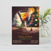Noël Cocktails fêtes Invitation (Debout devant)