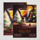 Noël Cocktails fêtes Invitation (Devant / Derrière)