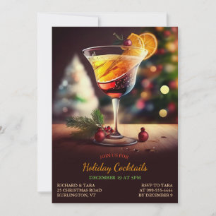 Noël Cocktails fêtes Invitation