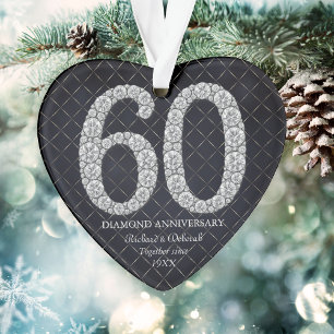 Noël Cœur de 60e anniversaire de mariage Diamant