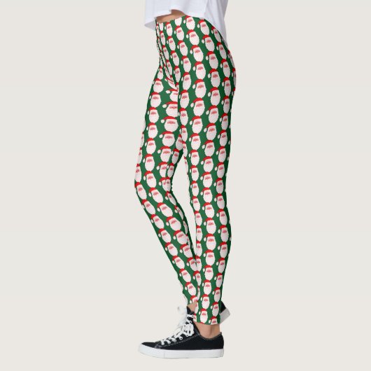 Noël coloré père Noël visage leggings (Gauche)