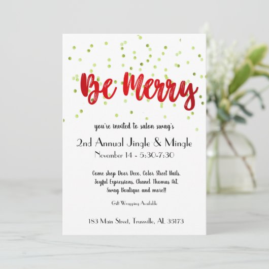 Noël Confetti Jingle et Mingle Invitation (Debout devant)