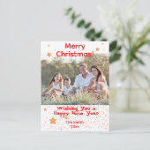 Noël confetti or blanc rouge photo carte postale (Debout devant)